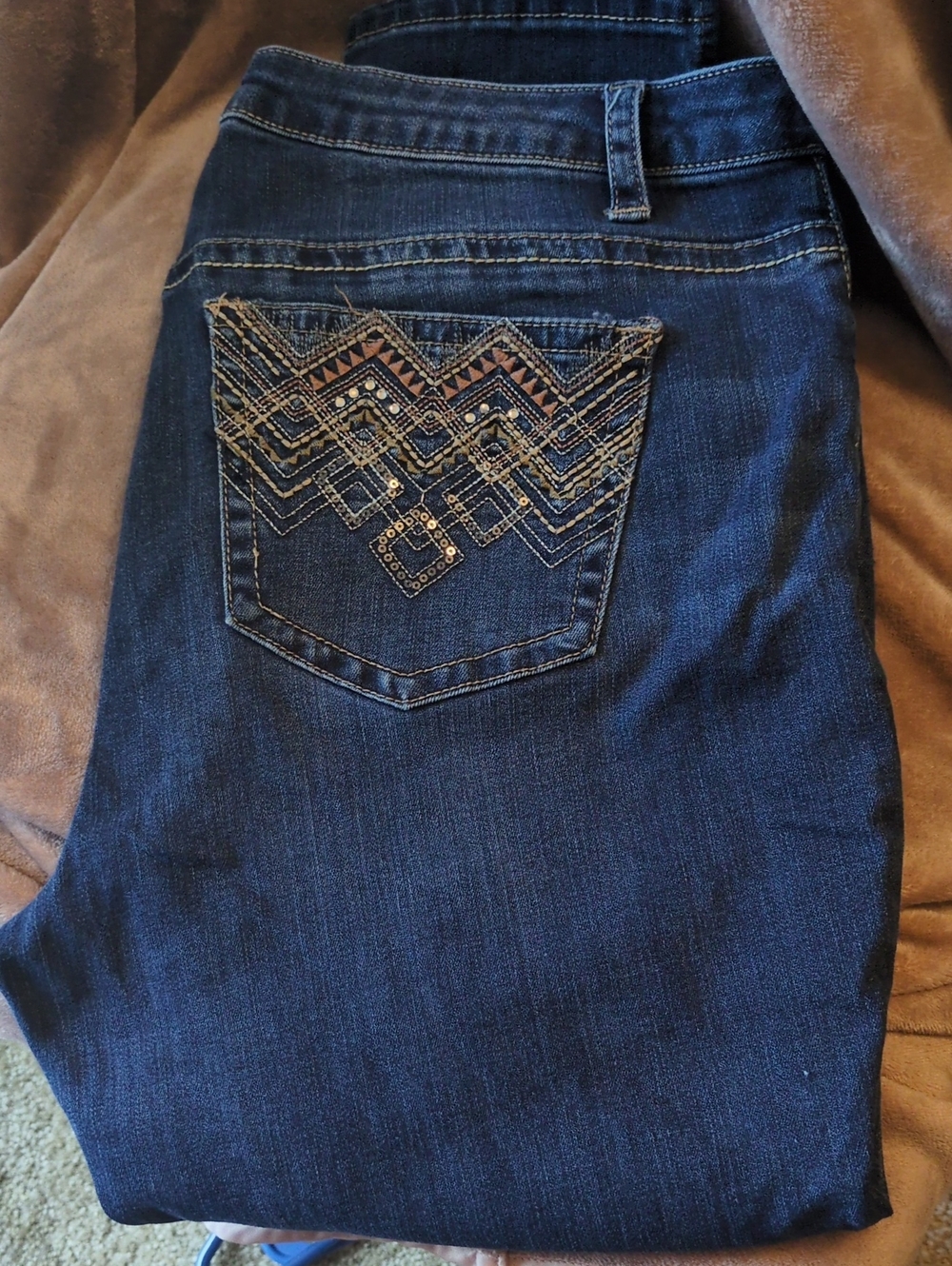 Size 18 Lane Bryant Denim Capris with Embellished Pockets